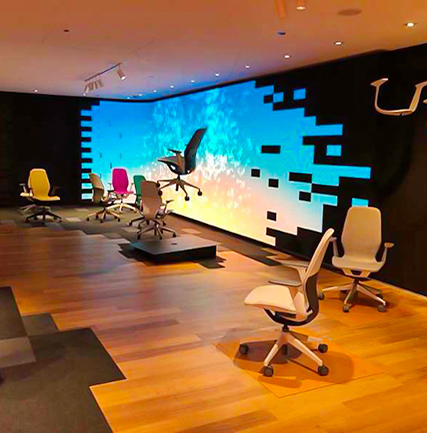 美國Steelcase展示廳顯示屏項目